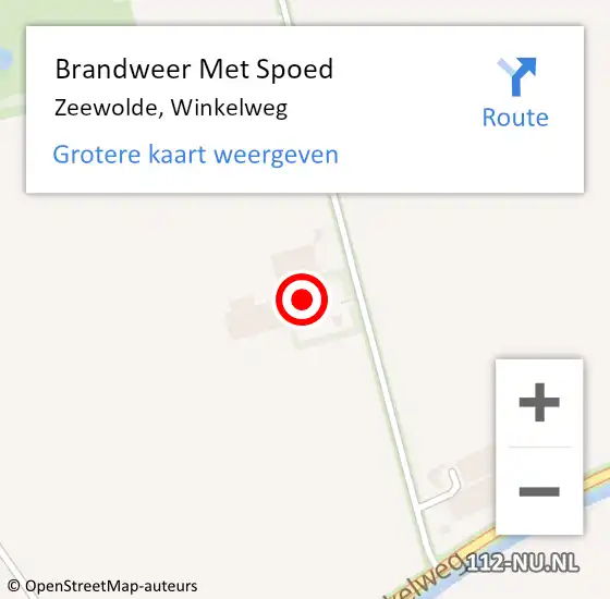 Locatie op kaart van de 112 melding: Brandweer Met Spoed Naar Zeewolde, Winkelweg op 10 juni 2024 01:46