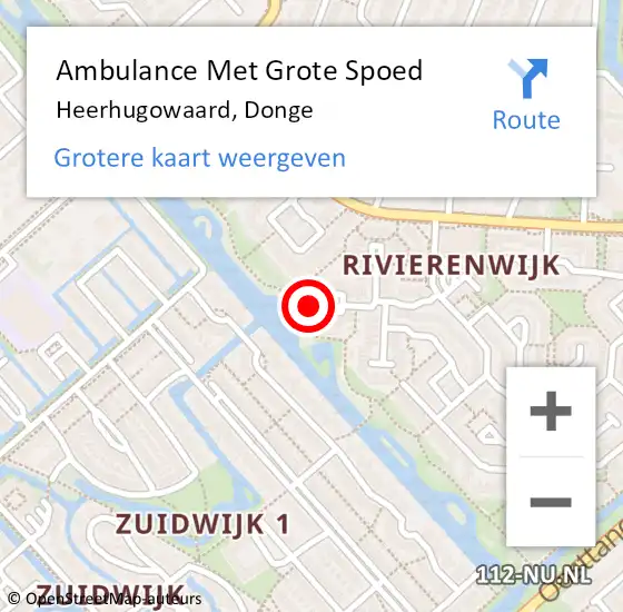 Locatie op kaart van de 112 melding: Ambulance Met Grote Spoed Naar Heerhugowaard, Donge op 10 juni 2024 03:41