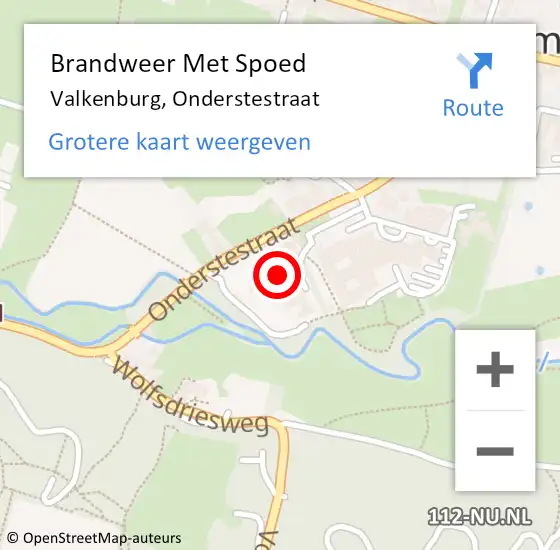 Locatie op kaart van de 112 melding: Brandweer Met Spoed Naar Valkenburg, Onderstestraat op 10 juni 2024 04:31