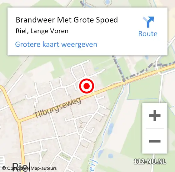 Locatie op kaart van de 112 melding: Brandweer Met Grote Spoed Naar Riel, Lange Voren op 10 juni 2024 06:28