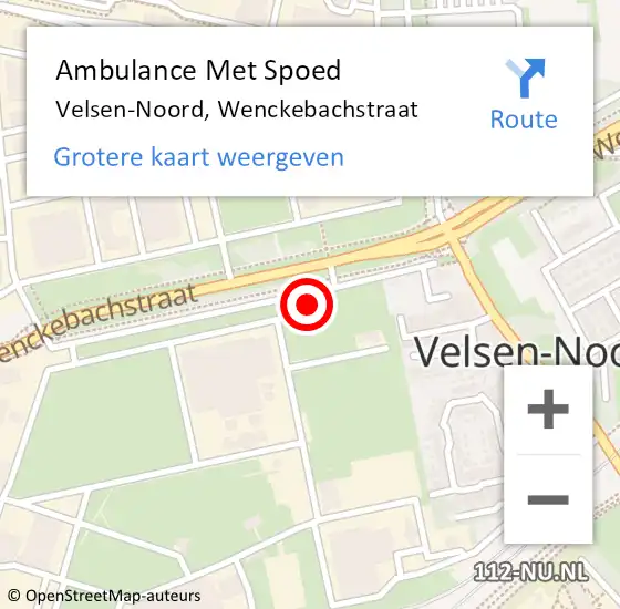 Locatie op kaart van de 112 melding: Ambulance Met Spoed Naar Velsen-Noord, Wenckebachstraat op 10 juni 2024 06:47