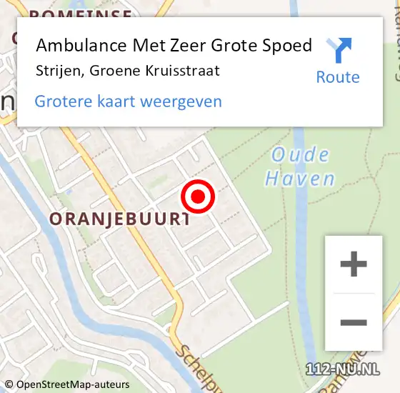 Locatie op kaart van de 112 melding: Ambulance Met Zeer Grote Spoed Naar Strijen, Groene Kruisstraat op 10 juni 2024 06:54