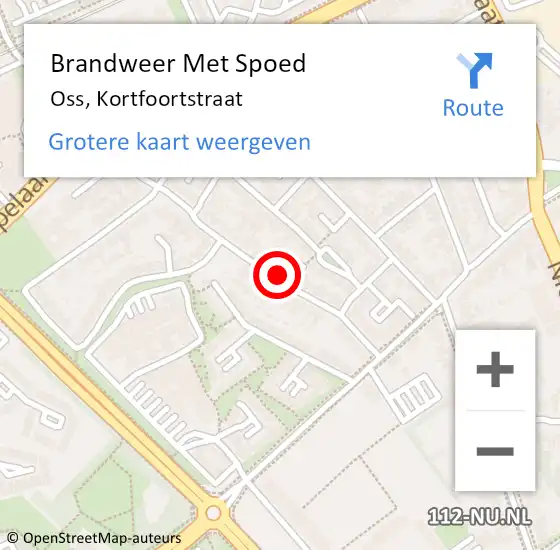 Locatie op kaart van de 112 melding: Brandweer Met Spoed Naar Oss, Kortfoortstraat op 10 juni 2024 07:15