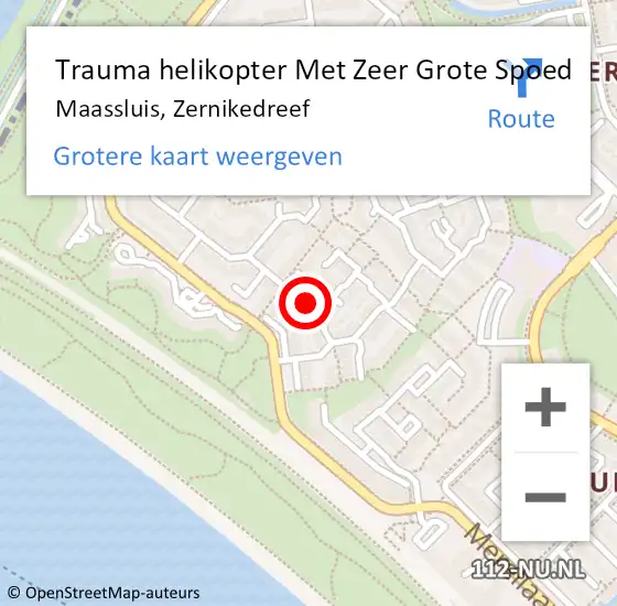 Locatie op kaart van de 112 melding: Trauma helikopter Met Zeer Grote Spoed Naar Maassluis, Zernikedreef op 10 juni 2024 07:40