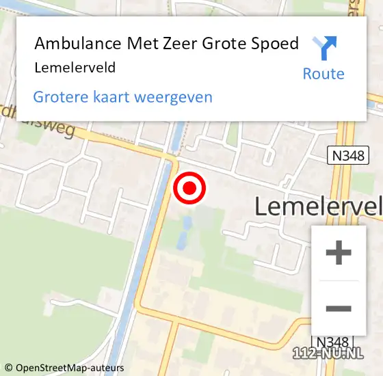 Locatie op kaart van de 112 melding: Ambulance Met Zeer Grote Spoed Naar Lemelerveld op 10 juni 2024 08:17