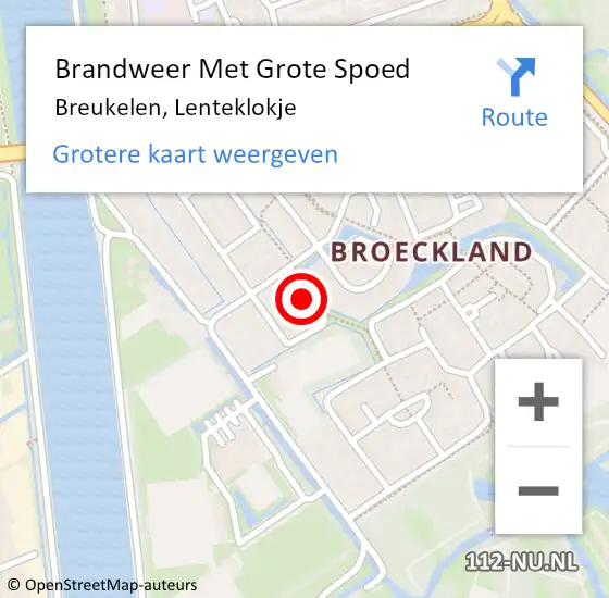 Locatie op kaart van de 112 melding: Brandweer Met Grote Spoed Naar Breukelen, Lenteklokje op 8 oktober 2014 23:47