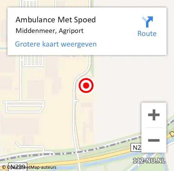 Locatie op kaart van de 112 melding: Ambulance Met Spoed Naar Middenmeer, Agriport op 10 juni 2024 08:52