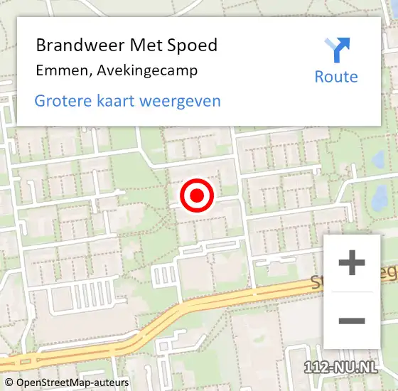 Locatie op kaart van de 112 melding: Brandweer Met Spoed Naar Emmen, Avekingecamp op 10 juni 2024 08:53