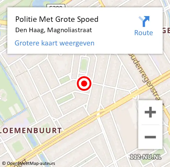 Locatie op kaart van de 112 melding: Politie Met Grote Spoed Naar Den Haag, Magnoliastraat op 10 juni 2024 09:01