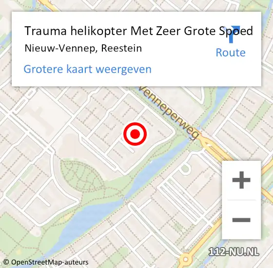 Locatie op kaart van de 112 melding: Trauma helikopter Met Zeer Grote Spoed Naar Nieuw-Vennep, Reestein op 10 juni 2024 09:07