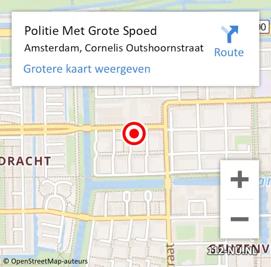 Locatie op kaart van de 112 melding: Politie Met Grote Spoed Naar Amsterdam, Cornelis Outshoornstraat op 10 juni 2024 09:14