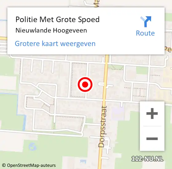 Locatie op kaart van de 112 melding: Politie Met Grote Spoed Naar Nieuwlande Hoogeveen op 10 juni 2024 09:16