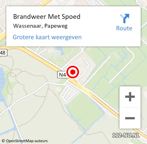 Locatie op kaart van de 112 melding: Brandweer Met Spoed Naar Wassenaar, Papeweg op 10 juni 2024 09:35