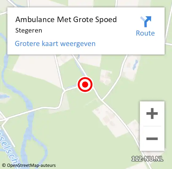 Locatie op kaart van de 112 melding: Ambulance Met Grote Spoed Naar Stegeren op 10 juni 2024 09:38