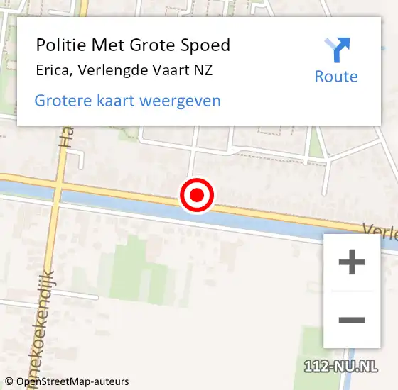 Locatie op kaart van de 112 melding: Politie Met Grote Spoed Naar Erica, Verlengde Vaart NZ op 10 juni 2024 09:54