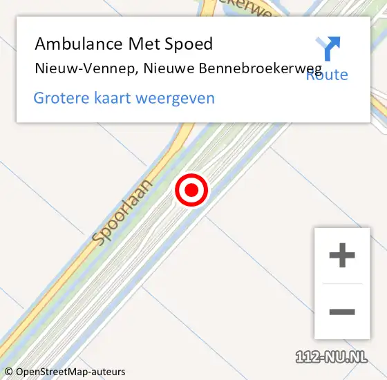 Locatie op kaart van de 112 melding: Ambulance Met Spoed Naar Nieuw-Vennep, Nieuwe Bennebroekerweg op 10 juni 2024 10:18