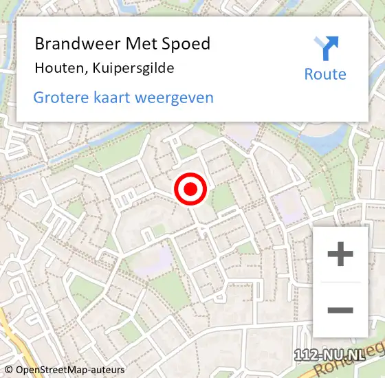 Locatie op kaart van de 112 melding: Brandweer Met Spoed Naar Houten, Kuipersgilde op 10 juni 2024 10:24