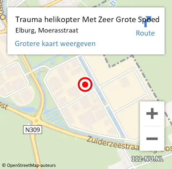 Locatie op kaart van de 112 melding: Trauma helikopter Met Zeer Grote Spoed Naar Elburg, Moerasstraat op 10 juni 2024 10:25