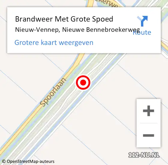 Locatie op kaart van de 112 melding: Brandweer Met Grote Spoed Naar Nieuw-Vennep, Nieuwe Bennebroekerweg op 10 juni 2024 10:30