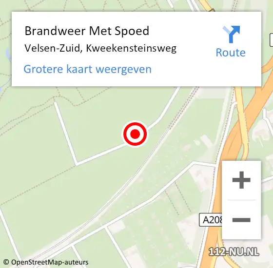 Locatie op kaart van de 112 melding: Brandweer Met Spoed Naar Velsen-Zuid, Kweekensteinsweg op 10 juni 2024 10:36