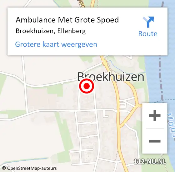 Locatie op kaart van de 112 melding: Ambulance Met Grote Spoed Naar Broekhuizen, Ellenberg op 9 oktober 2014 00:38