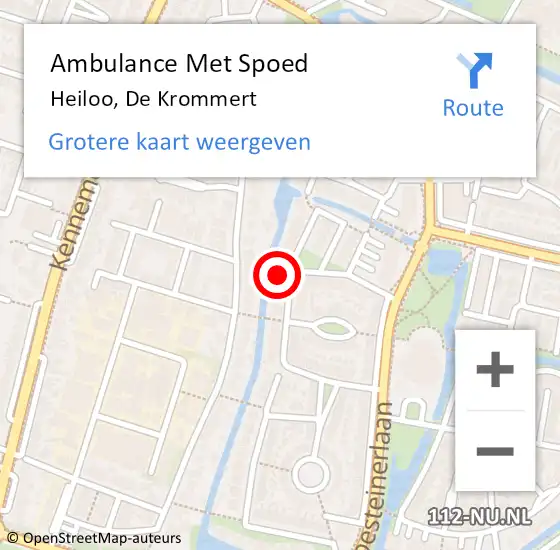 Locatie op kaart van de 112 melding: Ambulance Met Spoed Naar Heiloo, De Krommert op 10 juni 2024 11:03