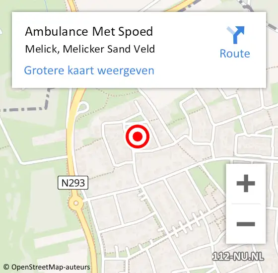 Locatie op kaart van de 112 melding: Ambulance Met Spoed Naar Melick, Melicker Sand Veld op 10 juni 2024 11:24