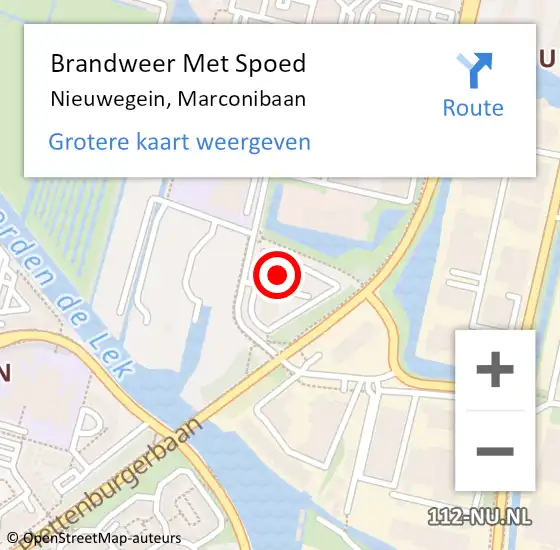 Locatie op kaart van de 112 melding: Brandweer Met Spoed Naar Nieuwegein, Marconibaan op 10 juni 2024 11:32