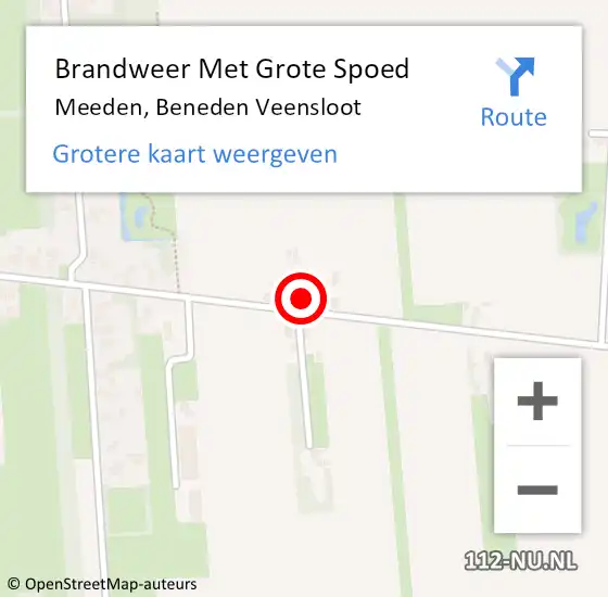 Locatie op kaart van de 112 melding: Brandweer Met Grote Spoed Naar Meeden, Beneden Veensloot op 10 juni 2024 12:02