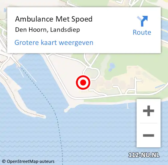 Locatie op kaart van de 112 melding: Ambulance Met Spoed Naar Den Hoorn, Landsdiep op 10 juni 2024 12:30