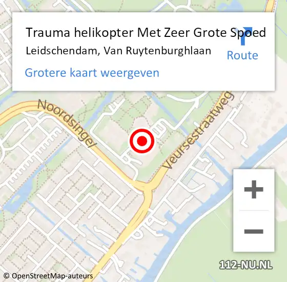 Locatie op kaart van de 112 melding: Trauma helikopter Met Zeer Grote Spoed Naar Leidschendam, Van Ruytenburghlaan op 10 juni 2024 12:34