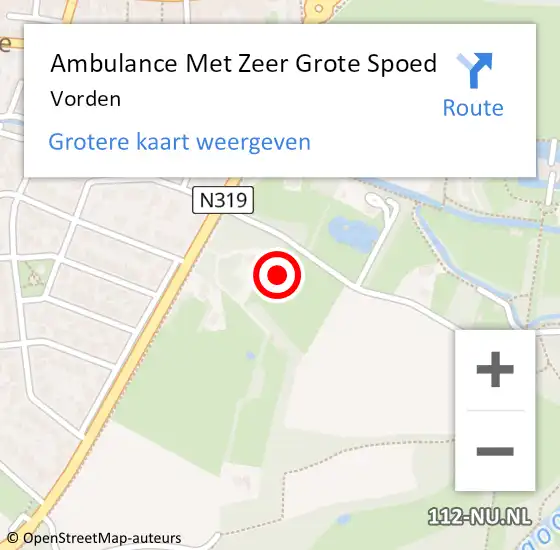 Locatie op kaart van de 112 melding: Ambulance Met Zeer Grote Spoed Naar Vorden op 10 juni 2024 13:34
