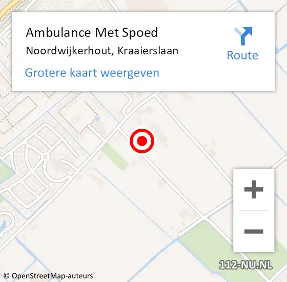 Locatie op kaart van de 112 melding: Ambulance Met Spoed Naar Noordwijkerhout, Kraaierslaan op 10 juni 2024 13:40