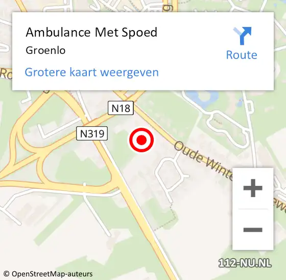 Locatie op kaart van de 112 melding: Ambulance Met Spoed Naar Groenlo op 10 juni 2024 13:49