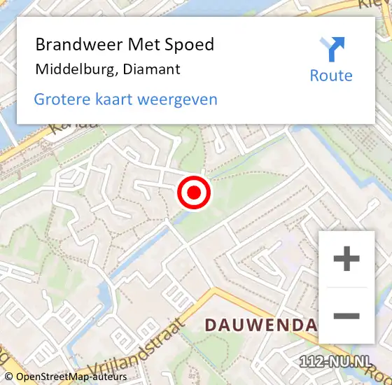 Locatie op kaart van de 112 melding: Brandweer Met Spoed Naar Middelburg, Diamant op 10 juni 2024 14:37