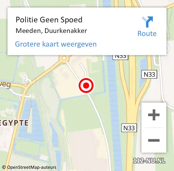 Locatie op kaart van de 112 melding: Politie Geen Spoed Naar Meeden, Duurkenakker op 10 juni 2024 14:42