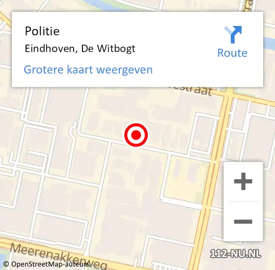 Locatie op kaart van de 112 melding: Politie Eindhoven, De Witbogt op 10 juni 2024 14:52