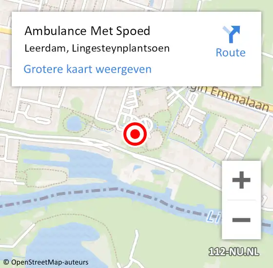 Locatie op kaart van de 112 melding: Ambulance Met Spoed Naar Leerdam, Lingesteynplantsoen op 10 juni 2024 15:29