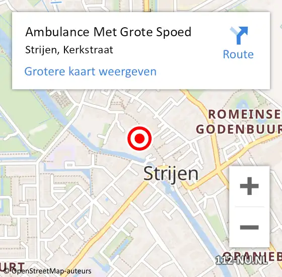 Locatie op kaart van de 112 melding: Ambulance Met Grote Spoed Naar Strijen, Kerkstraat op 10 juni 2024 15:39