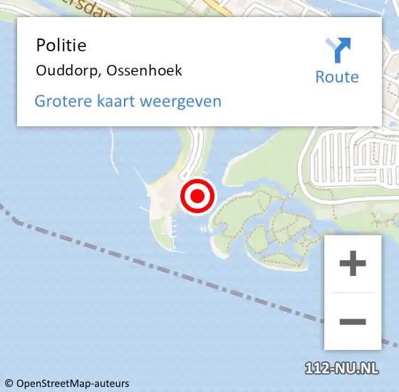 Locatie op kaart van de 112 melding: Politie Ouddorp, Ossenhoek op 10 juni 2024 15:53