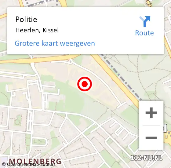 Locatie op kaart van de 112 melding: Politie Heerlen, Kissel op 10 juni 2024 16:11