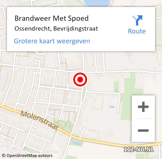 Locatie op kaart van de 112 melding: Brandweer Met Spoed Naar Ossendrecht, Bevrijdingstraat op 10 juni 2024 16:12