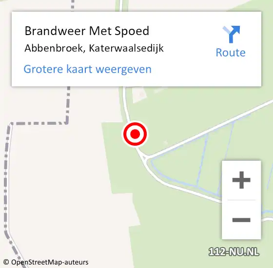 Locatie op kaart van de 112 melding: Brandweer Met Spoed Naar Abbenbroek, Katerwaalsedijk op 10 juni 2024 16:36