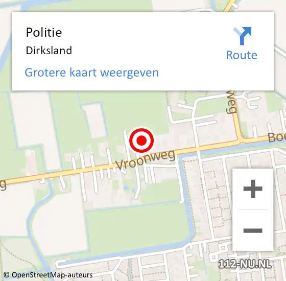 Locatie op kaart van de 112 melding: Politie Dirksland op 10 juni 2024 16:40