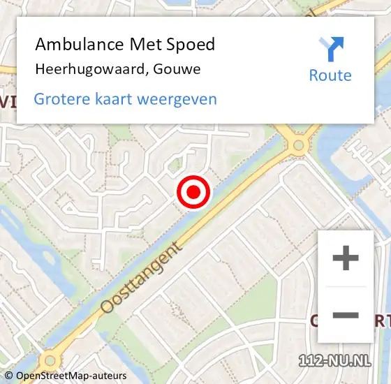 Locatie op kaart van de 112 melding: Ambulance Met Spoed Naar Heerhugowaard, Gouwe op 10 juni 2024 16:43