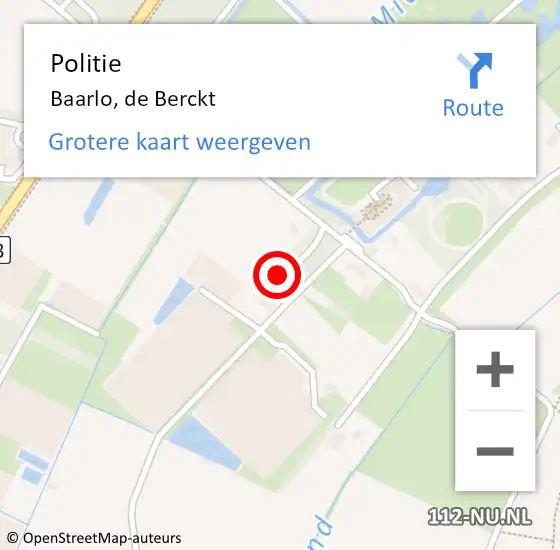 Locatie op kaart van de 112 melding: Politie Baarlo, de Berckt op 10 juni 2024 16:51