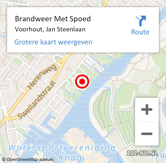 Locatie op kaart van de 112 melding: Brandweer Met Spoed Naar Voorhout, Jan Steenlaan op 10 juni 2024 16:53