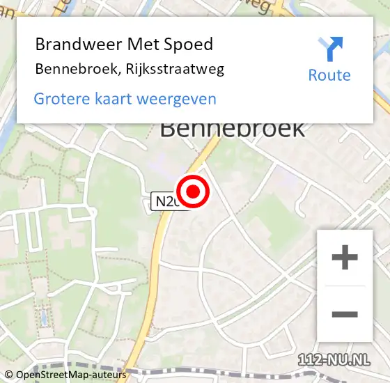 Locatie op kaart van de 112 melding: Brandweer Met Spoed Naar Bennebroek, Rijksstraatweg op 10 juni 2024 17:00