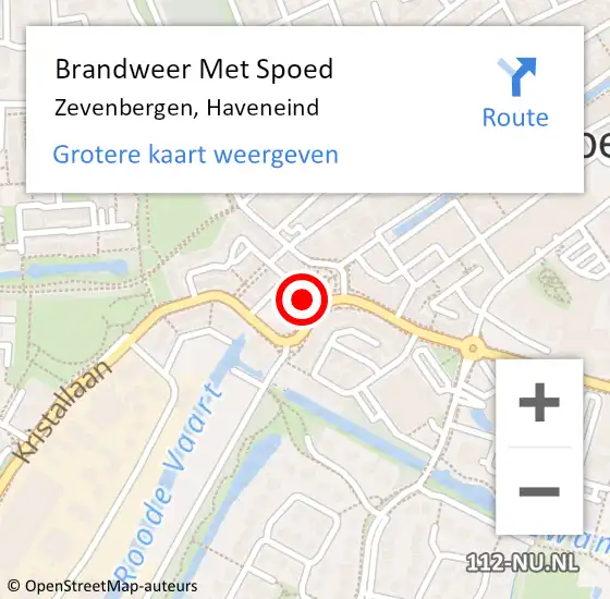 Locatie op kaart van de 112 melding: Brandweer Met Spoed Naar Zevenbergen, Haveneind op 10 juni 2024 17:01