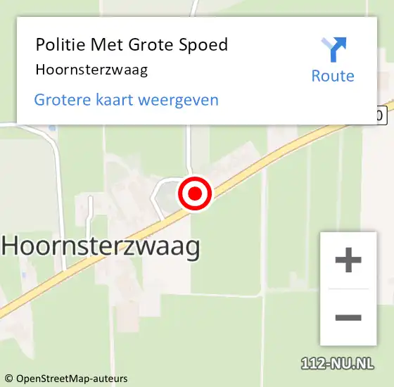 Locatie op kaart van de 112 melding: Politie Met Grote Spoed Naar Hoornsterzwaag op 10 juni 2024 17:03